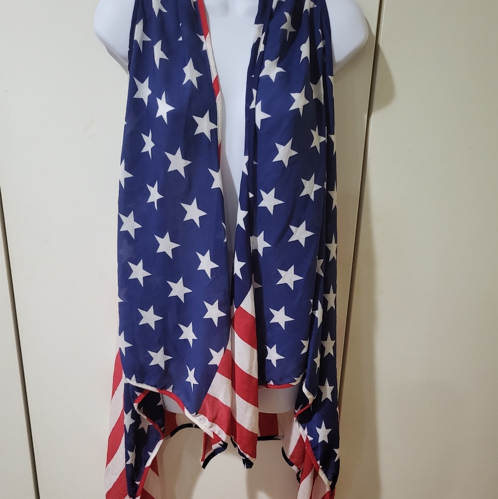 Nordstrom one size vest jacket red blue white